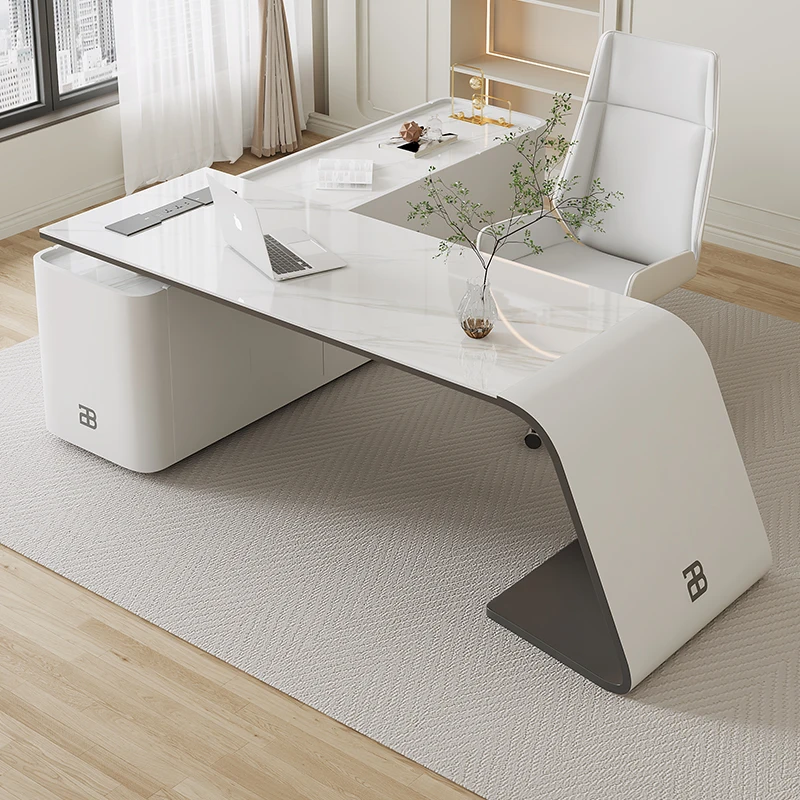 Italian minimalist office desk high-end consultation L-shaped computer desk workbench nordic escritorios de estudio Furniture