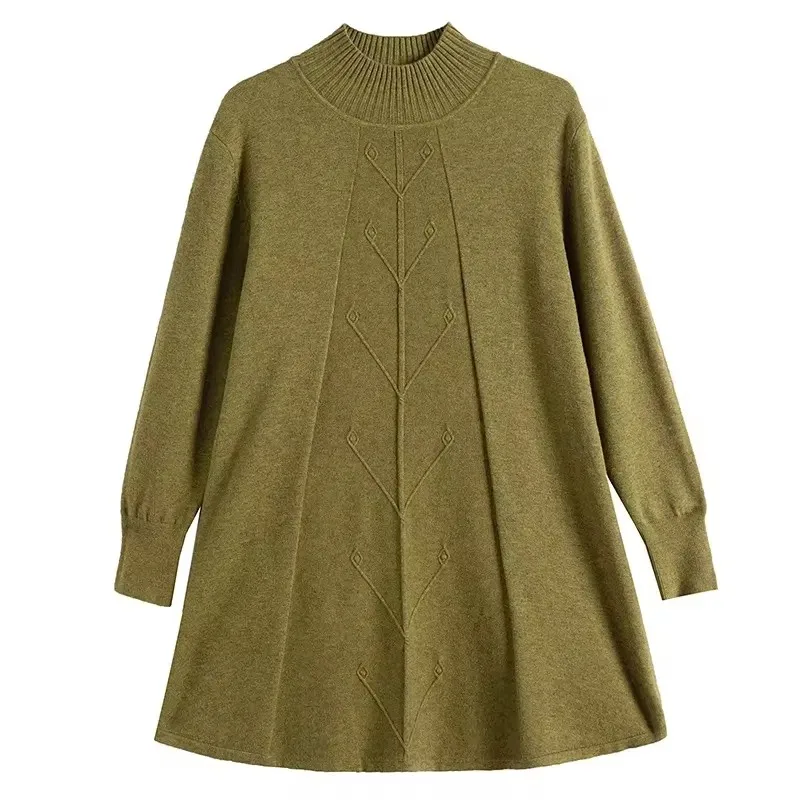 

Вязаный джемпер для мам среднего возраста, женский топ, новый осенне-зимний пуловер большого размера, свитера, женский повседневный свободный длинный трикотаж