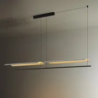Nordic Modern Home Decoration Hanging Chandelier Simplicity Long Strip Design Led Lamp Office Living Room Dining Salon Lightings