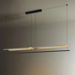 Nordic Modern Home Decoration Hanging Chandelier Simplicity Long Strip Design Led Lamp Office Living Room Dining Salon Lightings