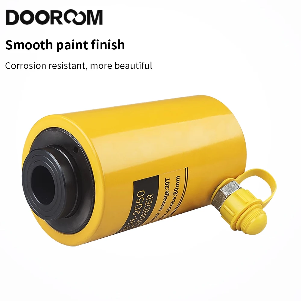 DOOROOM-cilindro hidráulico con émbolo hueco 30T, cilindro de Ram de acción única de 100mm, herramienta de elevación de alta resistencia,