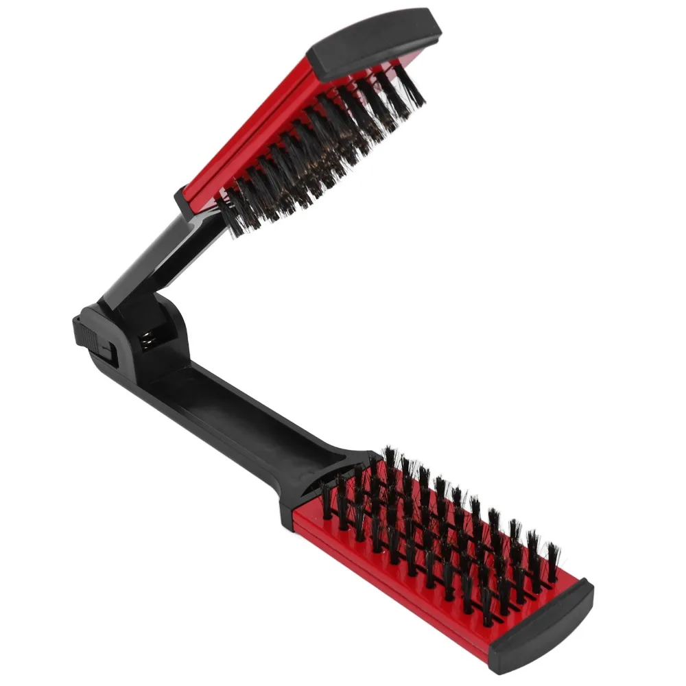 

Hollow Breathable Design Straightening Comb Heat Resistant Anti Static Double Sided Brush Soft Bristle Ergonomic Handle