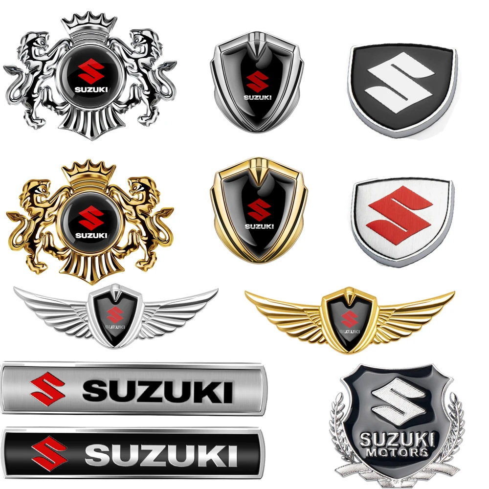 Pegatina metálica con logotipo para guardabarros de coche, accesorios para automóviles para Suzuki Swift Samurai Baleno Vitara Jimny Sierra Ignis Alto AX100 Liana