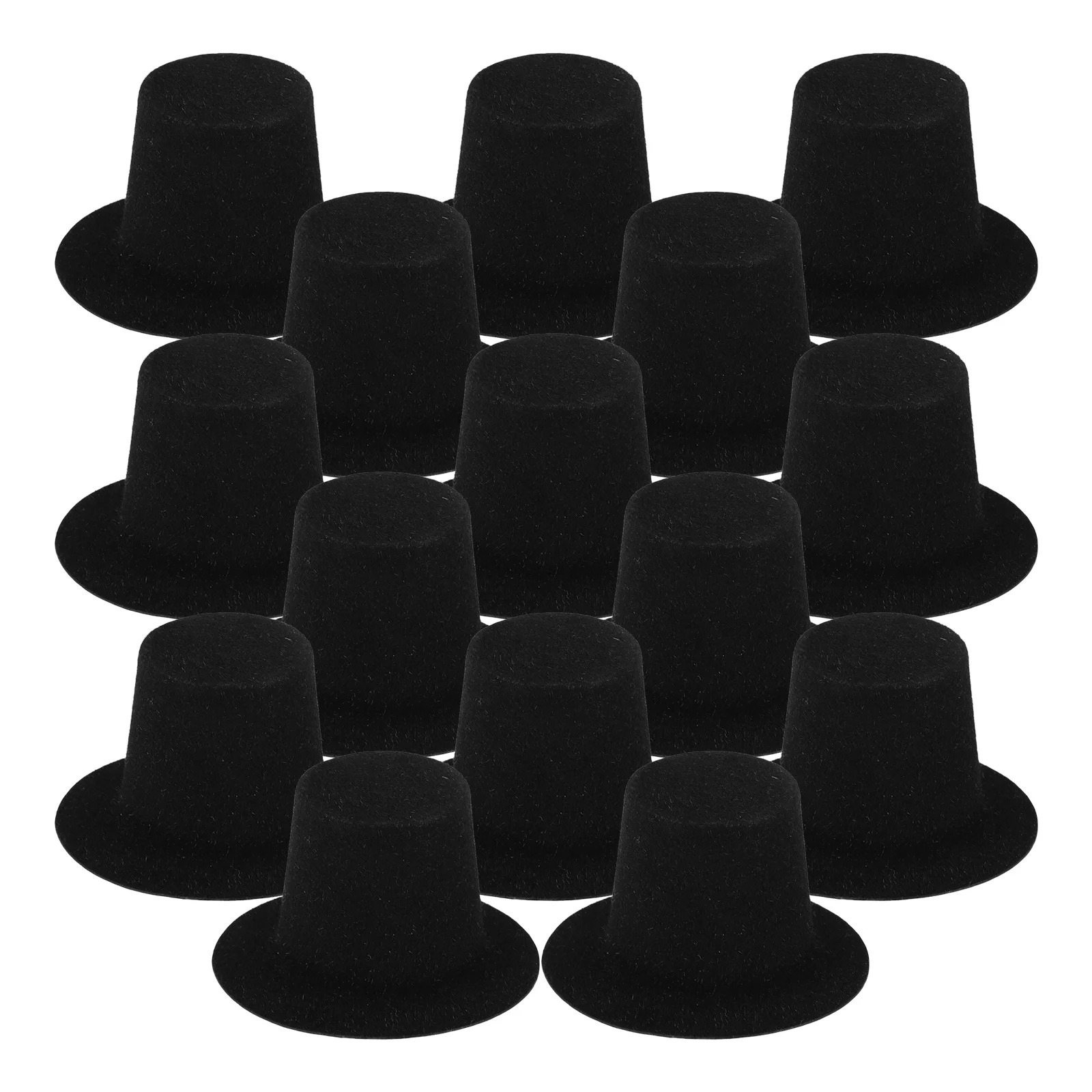 20 Pcs Snowman Hat Making Supplies Mini Chickens Black Felt Kid Magician Outfit DIY Decorative Hats Formal Child