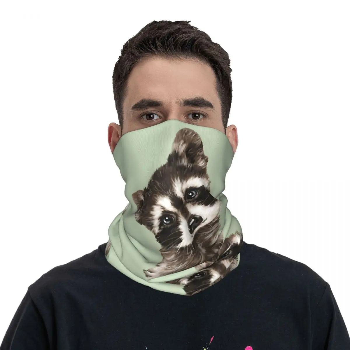 Guaxinim bebê 01 Balaclava impressa para homens, bandana de tapeçaria, polainas de pescoço, lenço, multifuncional, ciclismo, corrida, adulto