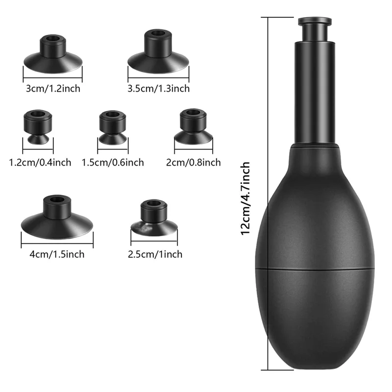 Lens Sucker Kit Eight in One with 7 Interchangeable Suction Cups Strong Suction Manual Vacuum Suction Pen Lens Puller