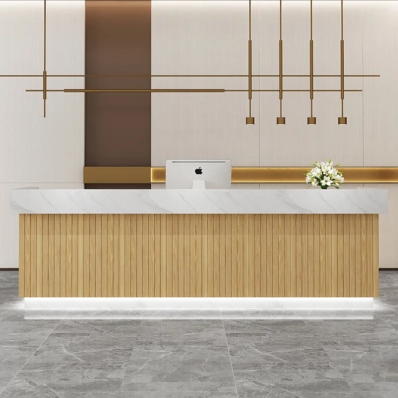 simple modern Reception Desks beauty salon Reception Desks with arc-shaped Atmosphere Office Furniture vonenoeд elozy40jdt