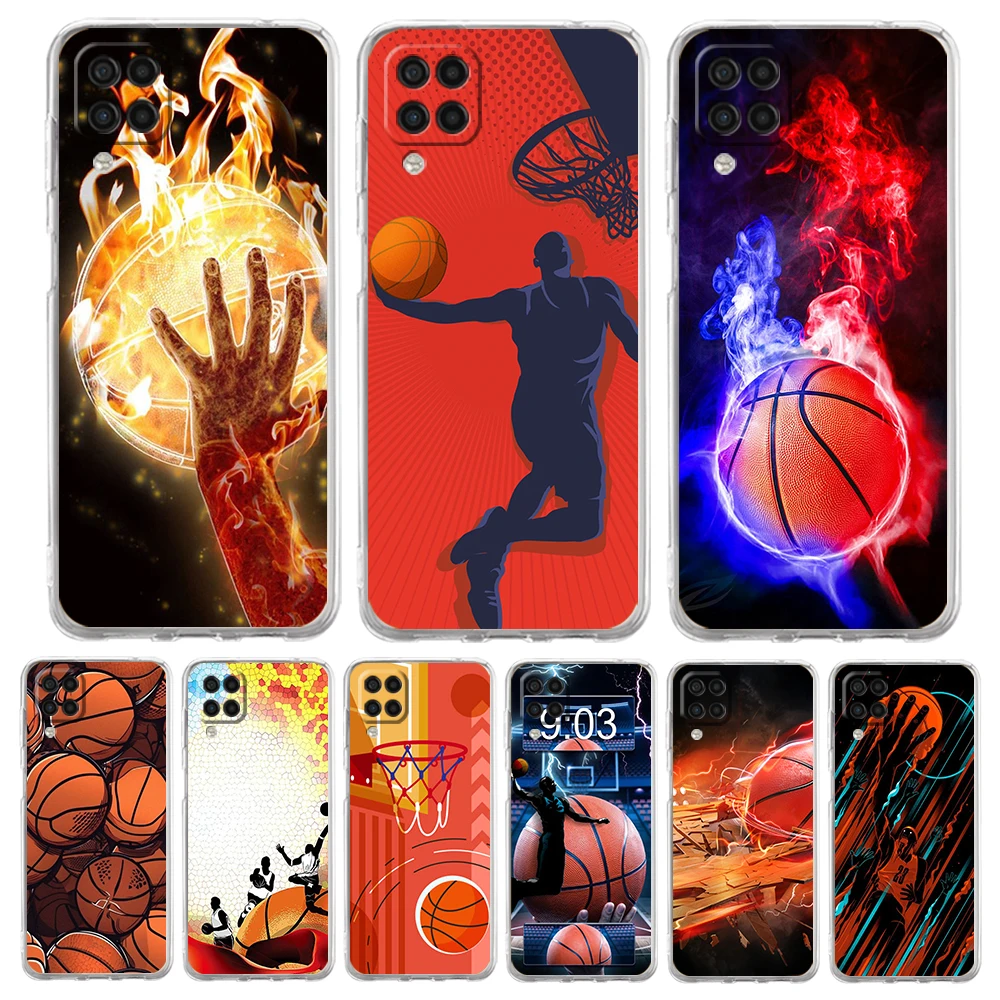 

Basketball Basket Sports Phone Case for Samsung Galaxy A13 A22 A32 A52 A53 A72 A51 A71 A11 A31 A41 A01 A21S 5G Transparent Shell