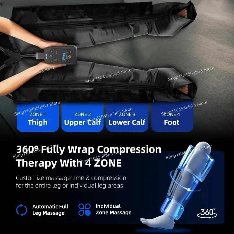 Customized Handheld Air Compression Recovery Boots - Foot & Leg Pressotherapy Massager for Sport Injury