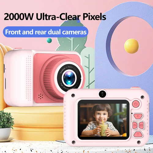 Imagen 1 del producto Cámara Digital 4K para niños, cámara Dual de 2000W píxeles, Mini pantalla HD de protección ocular, 1080P, grabación de golpes de juego integrada, cámara para niños