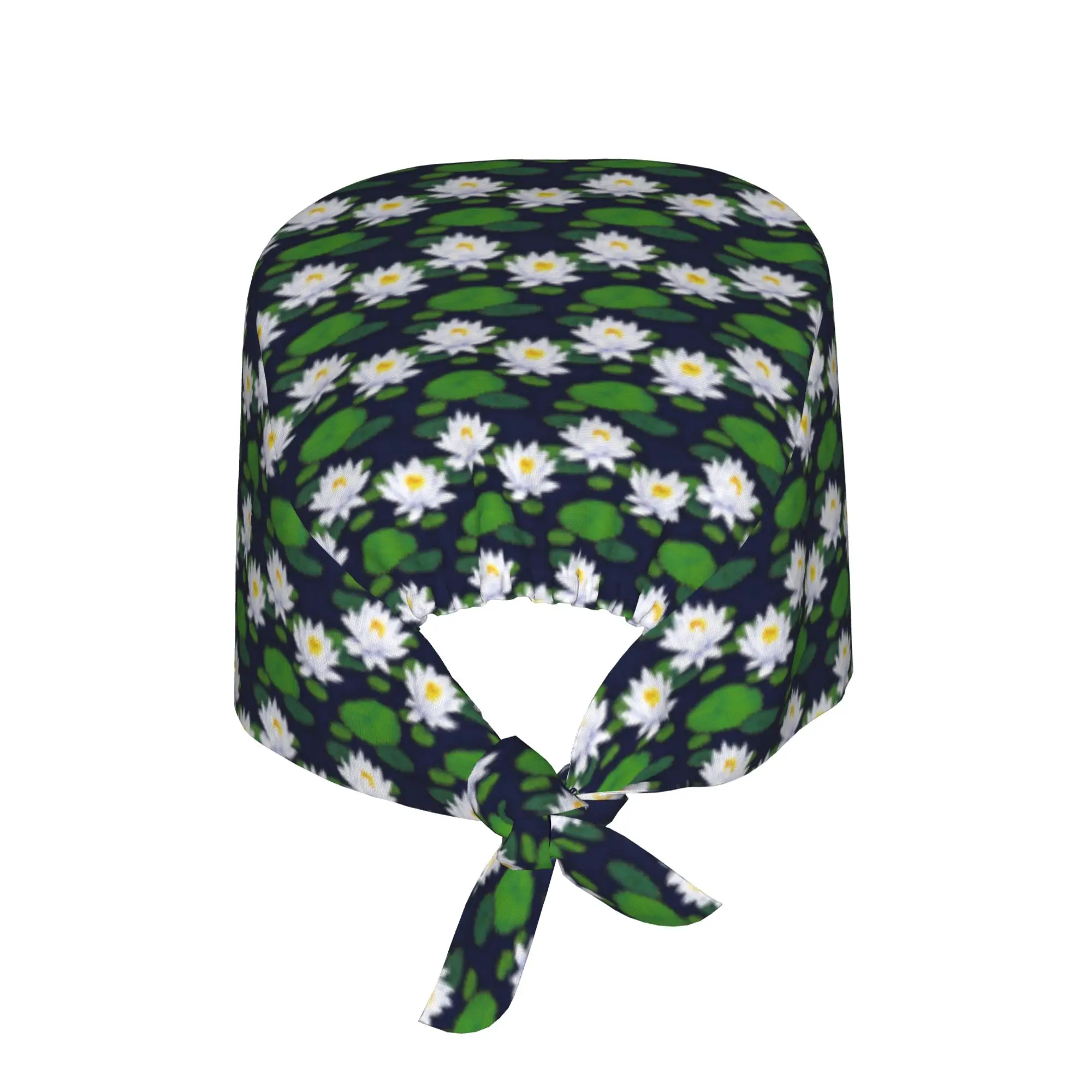Water Lilies Nelumbo Nucifera  Working Cap Surgical Hats Women Men  Operating Room Cap Nursing Cap Lab Works Hat