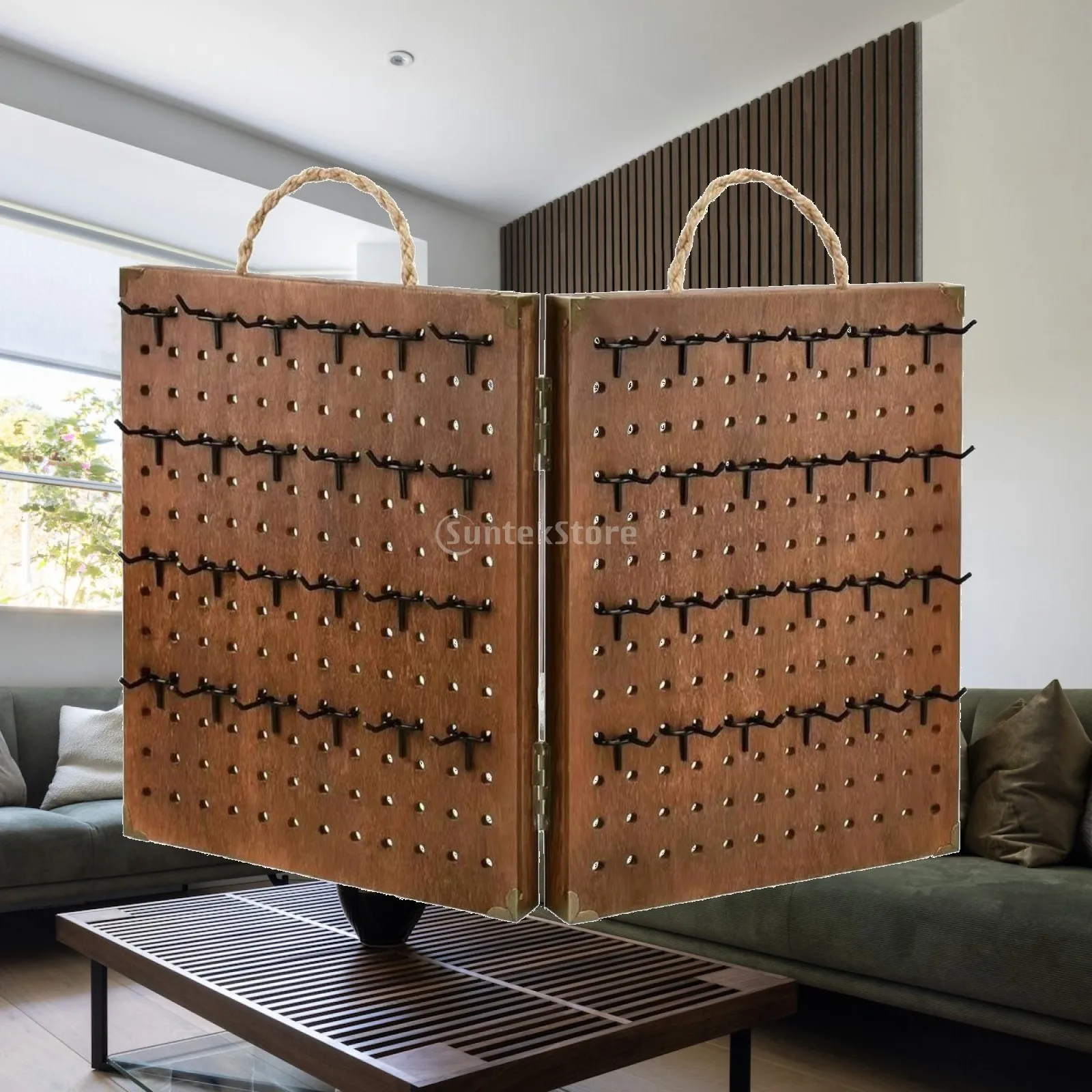 Tabletop Organizer Rustic Foldable Tabletop Jewelry Display Rack for Craft Market Vendors, Temporary Shops