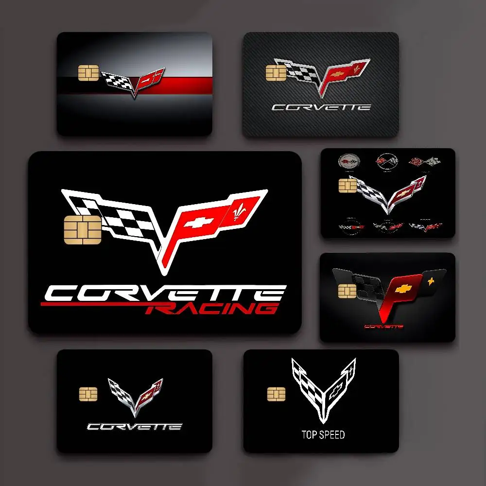 1pc C-Corvettes Anmie Sticker Film Skin Cover for Credit Card Debit Bank Card Front