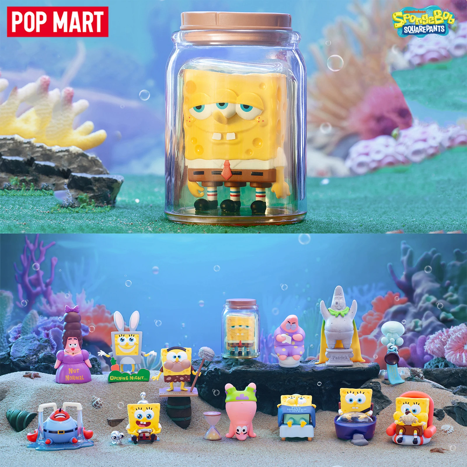 

POP MART Губка Боб Life Transition Series Коробка-сюрприз Слепая коробка Угадай Сумка Фигурка Настольный орнамент Украшение Подарочная игрушка