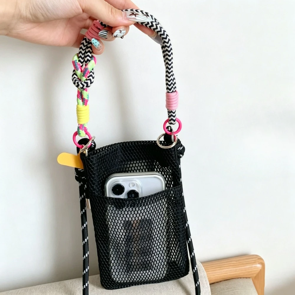 Women Handbags Female Summer Mesh Shoulder Bags Large Capacity Crossbody Bags Outdoor Beach for Women Portable Phone Purse