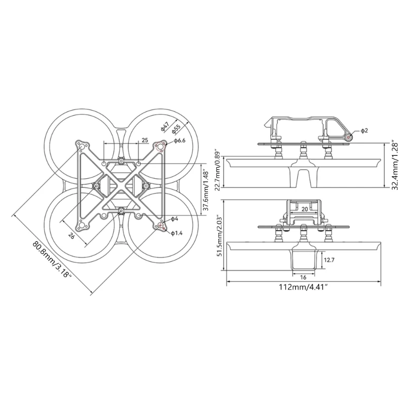 FPV Drones Brushless Bwhoop 12A FlightController