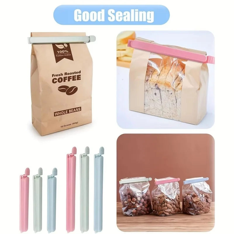 10pcs Bag Clips Food Snack Sealing Clip Portable Kitchen Storage Accessories Tool Dampproof Fresh-Keeping Clip Package Clamp