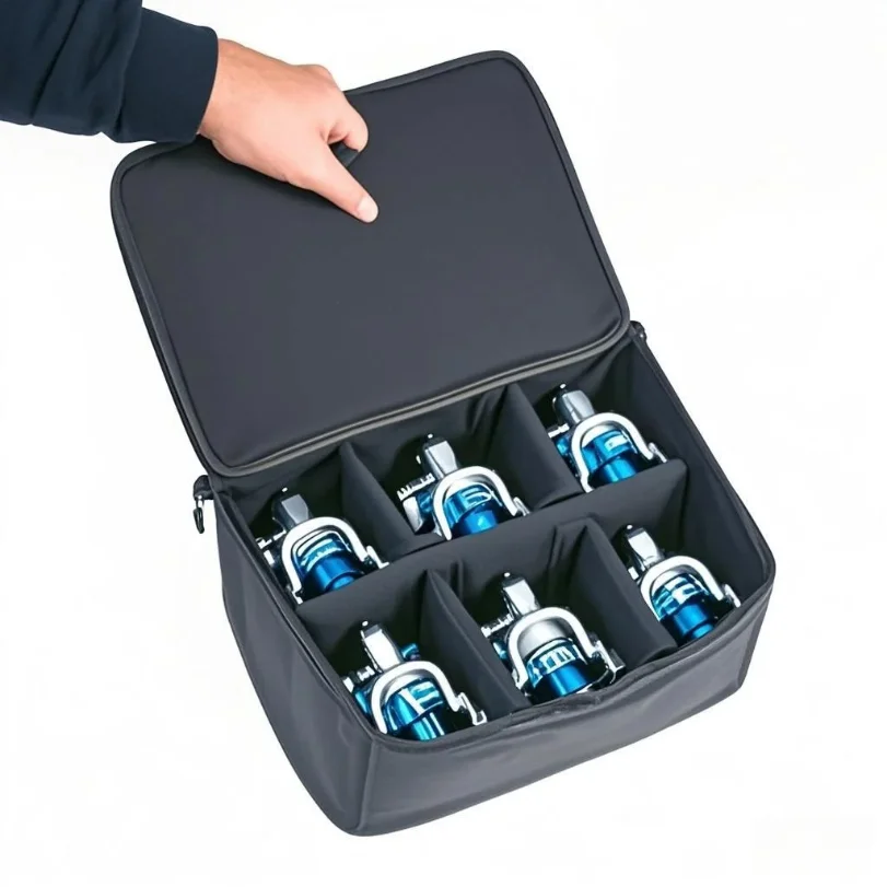 

2/3/4/6 Grids Fishing Reel Bag Portable Outdoor Fishing Reel & Gear Bag Carry Storage Water-Resistant Fishing Tackle Bags