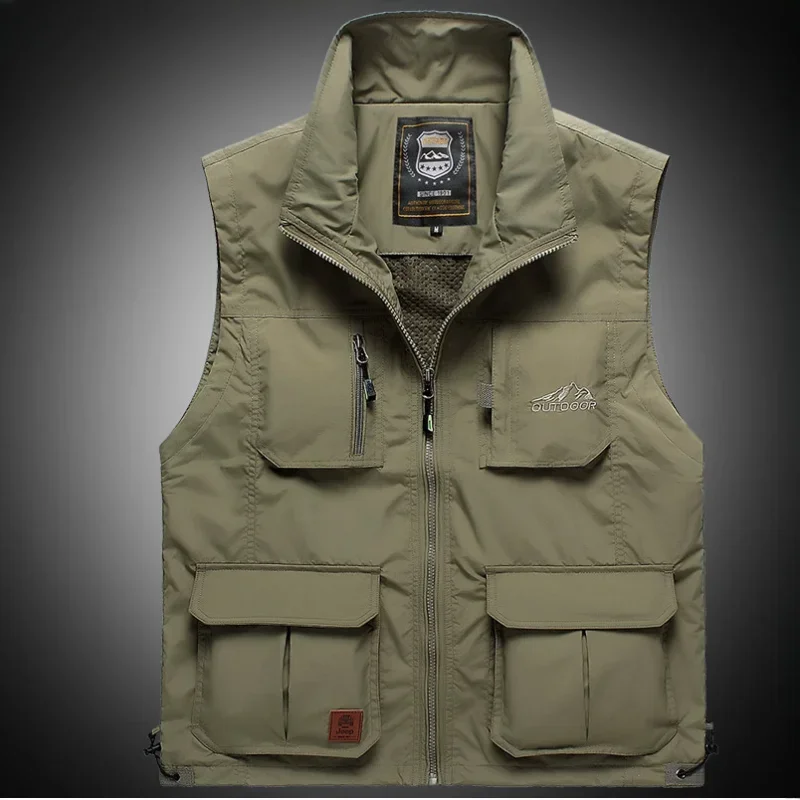 Gilet da uomo stile MaiDangDi abbigliamento da lavoro quotidiano Casual giacca multitasche ad asciugatura rapida da lavoro all'aperto gilet da uomo abbigliamento maschile oversize