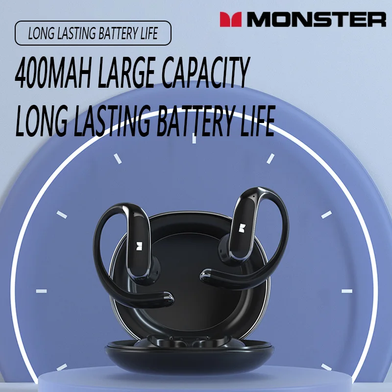 توفر سماعات الرأس بلوتوث المفتوحة MONSTER D01 جودة صوت HIFI وتقليل ضوضاء المكالمات ENC وعمر بطارية طويل الأمد لمدة 25 ساعة