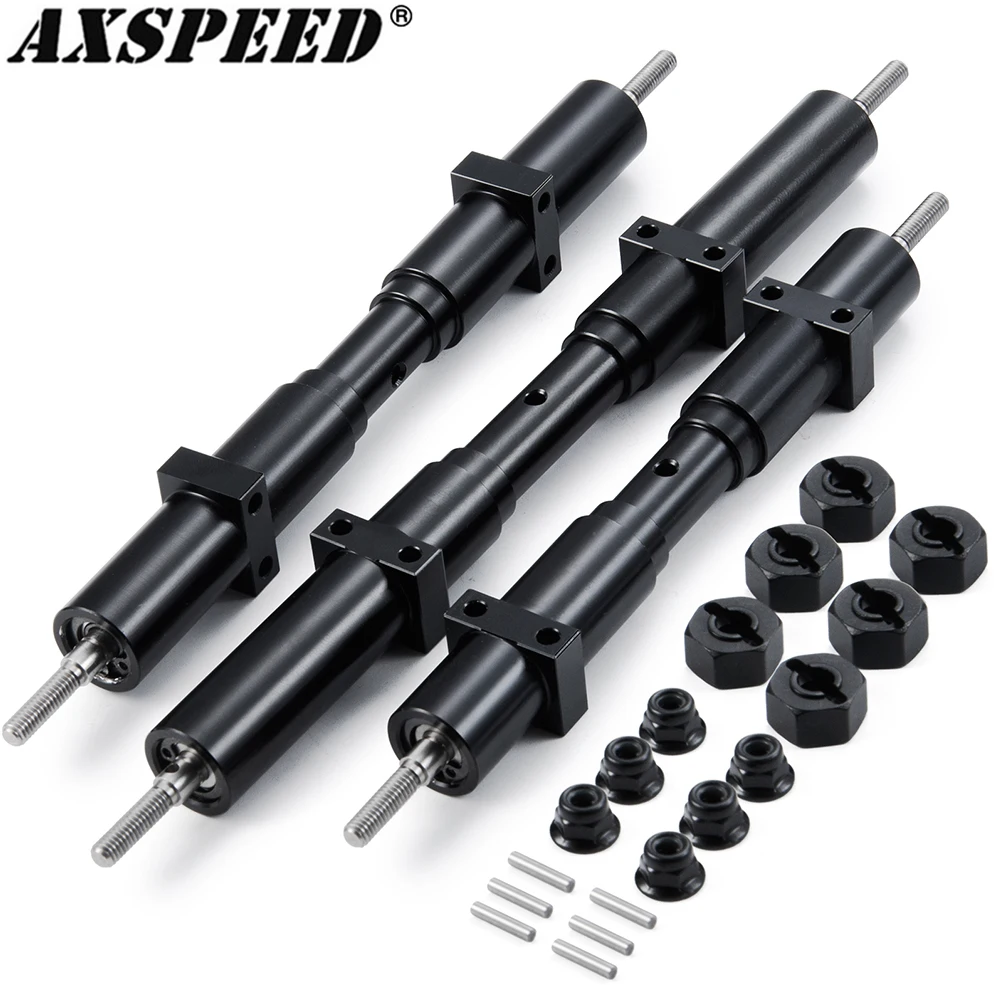 AXSPEED Alu Alloy Unpowered Rear Axle 133.5/155/182mm for 1/14 Tamiya Tractor Trailer Tow Drag Truck Upgrade Parts