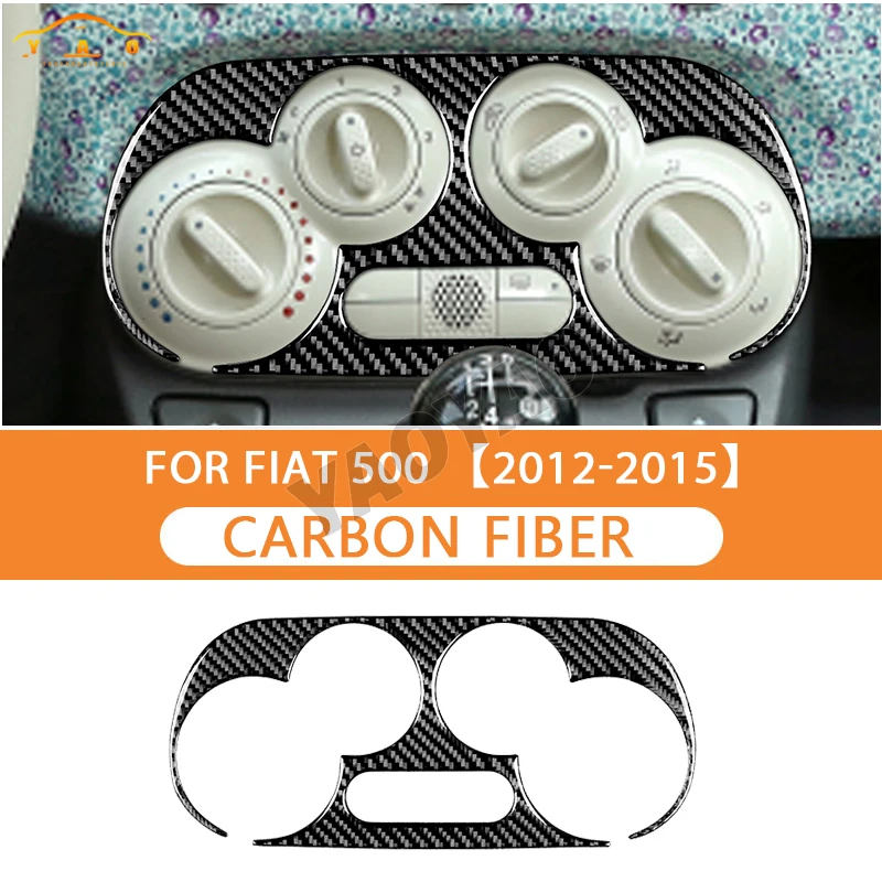 

For Fiat 500 2008 2009-2014 2015 For Abarth 595 2012 2013 2014 Carbon Fiber Manual Climate Console Interior Trim Cover