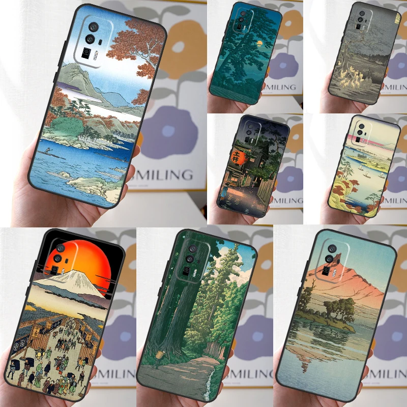 Japanese Ukiyoe Case For Xiaomi 13T 12T 11T 13 Pro 14 Ultra 12 Lite POCO F5 M6 X6 Pro X5 X3 F3 M5s Cover