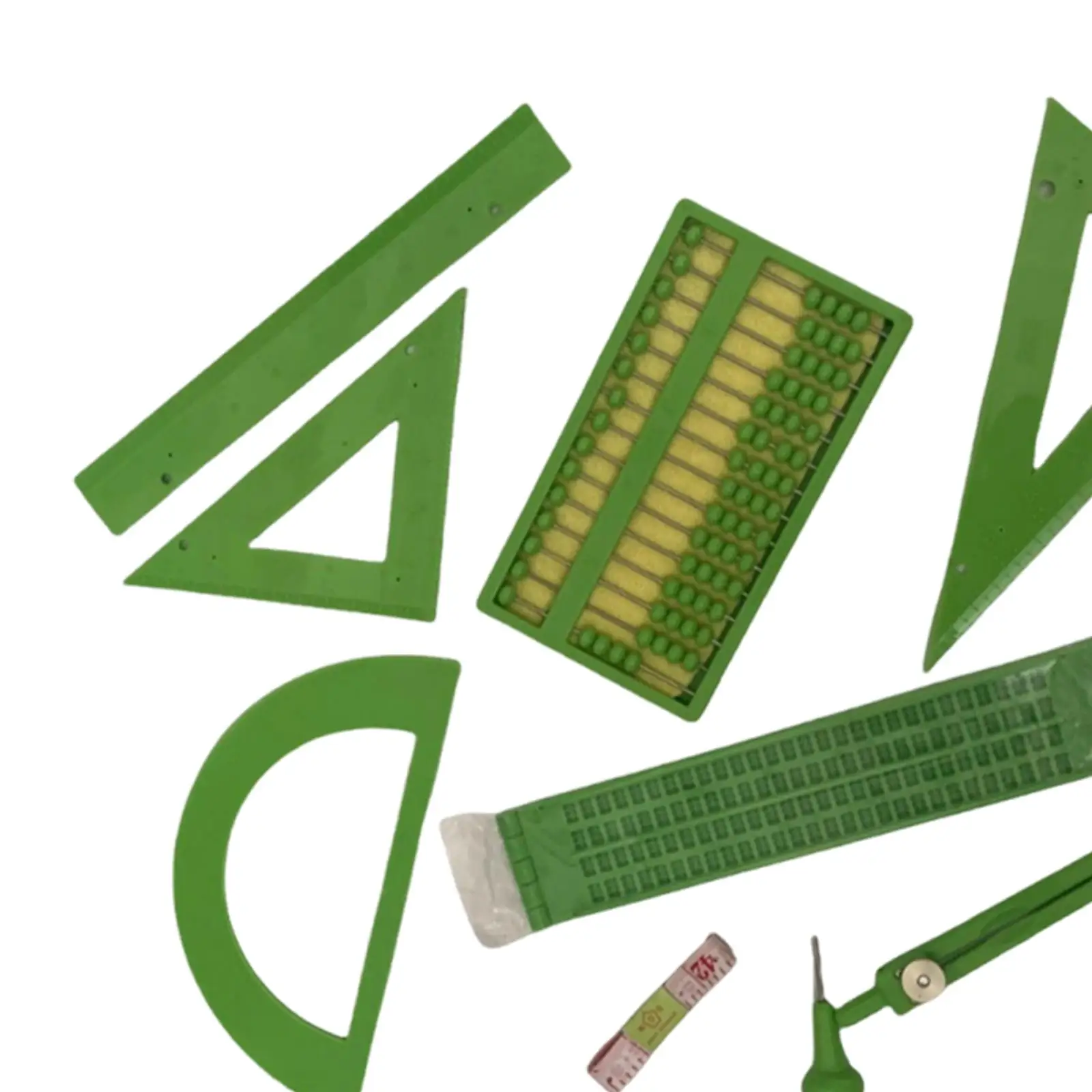 9 Pieces Generic Blind Triangle Ruler Set Sturdy Teaching Supplies Tactile Measuring Tool for Classroom Office School People