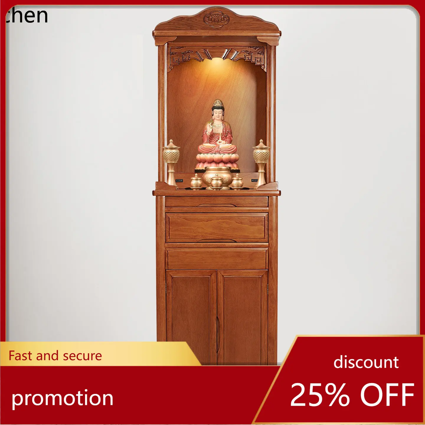 

Cz solid wood buddhist shrine table, home buddhist cabinet, modern minimalist buddhist altar, god of wealth offering table