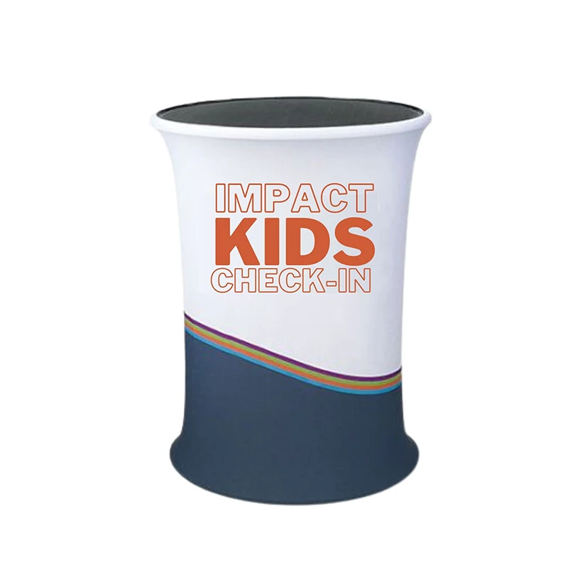 Trade Show Pop-Up Table Portable Foldable Promotion Table Display Stand Oval Pop up Table