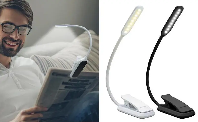 

Book Light Rechargeable Book Light Mini 7 LED Reading Light L Warm Cool White Daylight Portable Flexible Easy Clip Night Reading