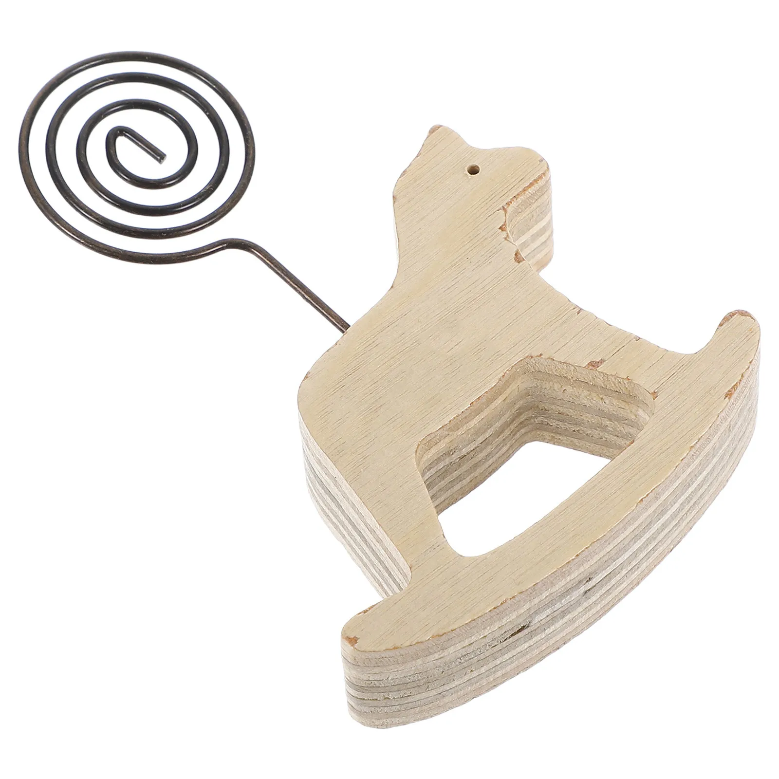 Wooden Horse Shaped Memo Clip Wire Photo Holder Table Number Stand Place Card Holder for Party Wedding Horse Figure