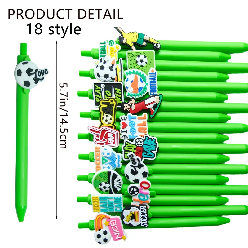 6/12/18/36 Pcs Football Sports Series Writing Ballpoint Pen Creative Black Ink Desktop Accessories Essential for School Office
