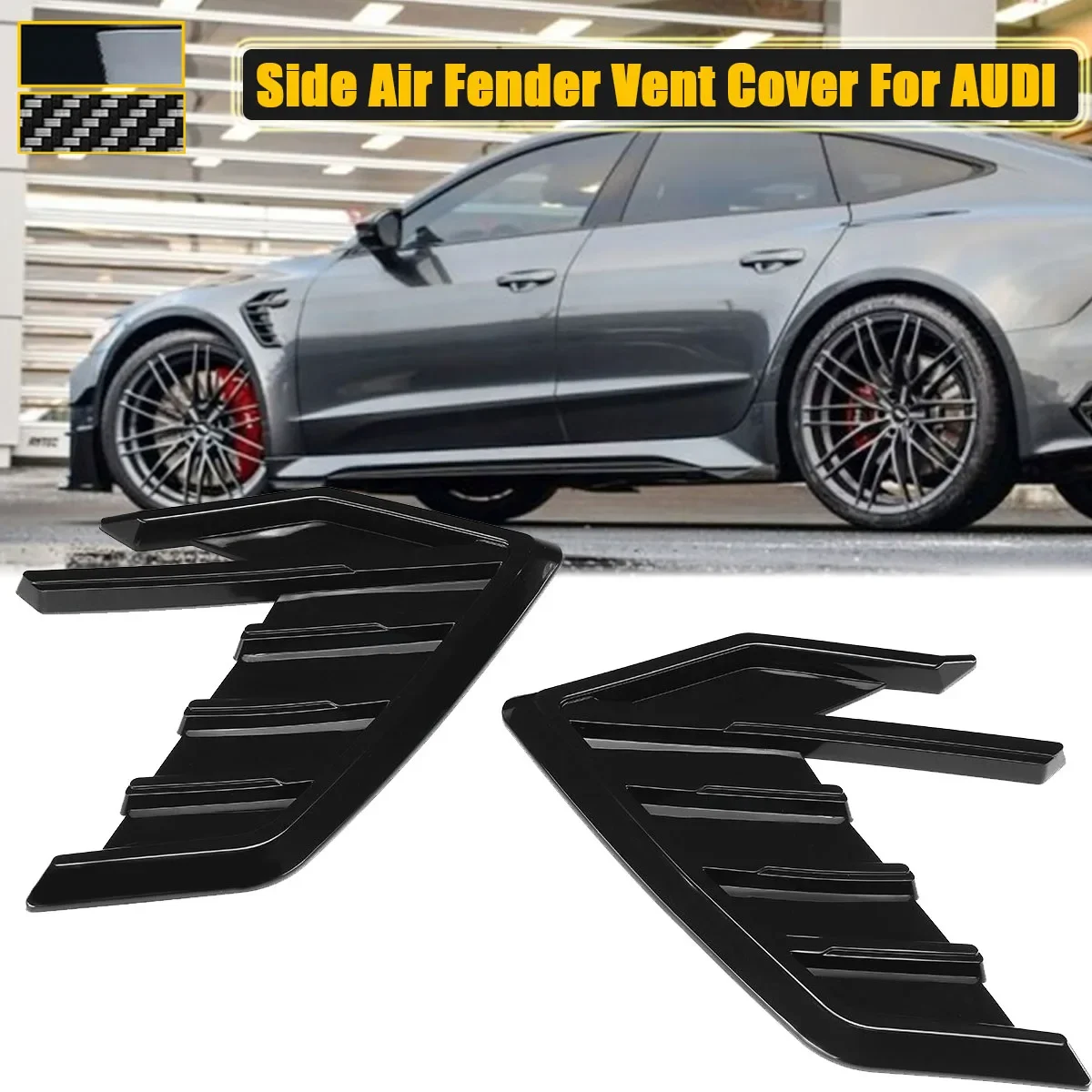 Car Sticker Universal For Audi A6 S6 C6 C5 A3 S3 8V 8P A4 S4 B8 B6 B7 B9 Q5 A5 S5 Q3 Q7 Side Air Fender Vent Cover Accessories