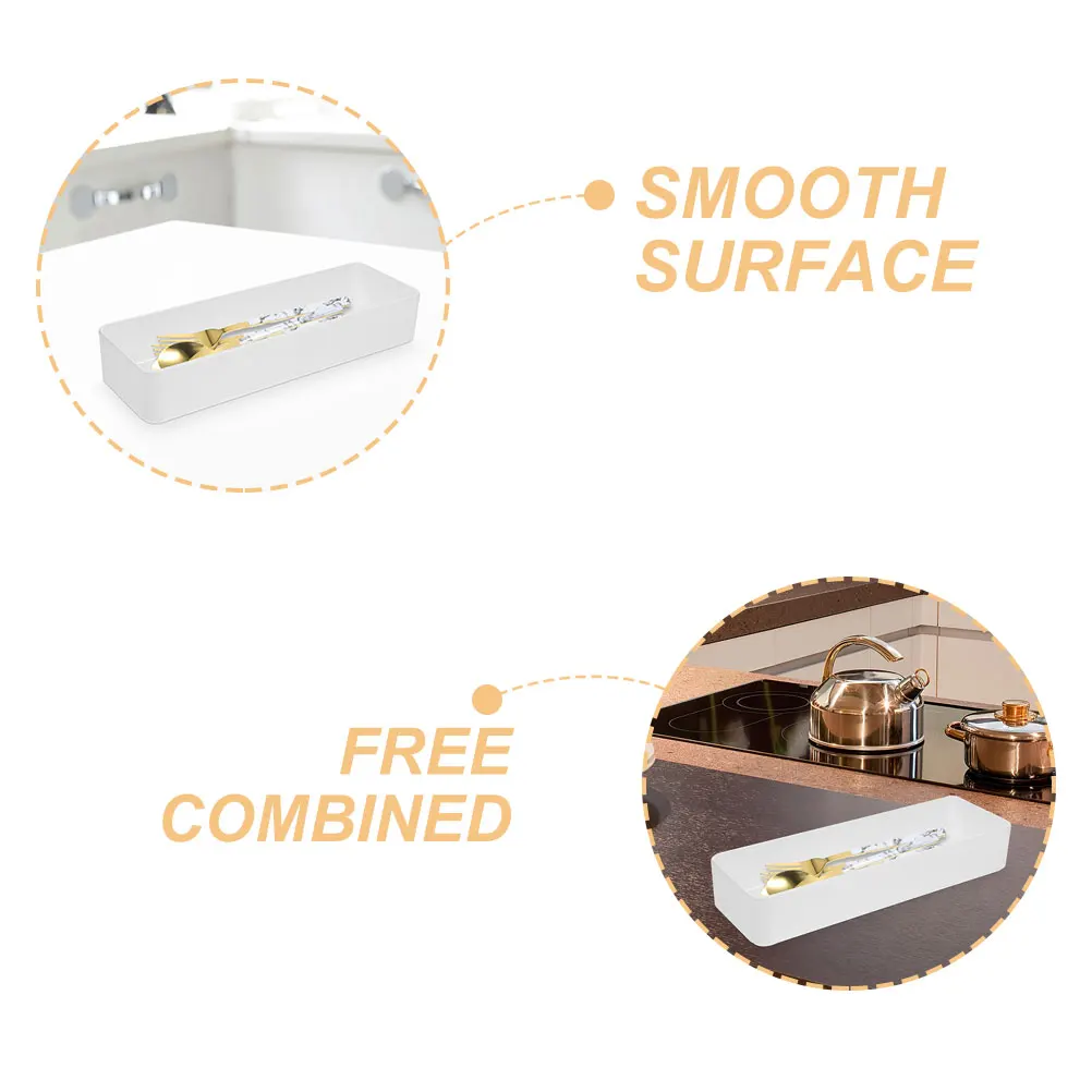 

2pcs Drawer Storage Box Cutlery Organizer Silverware Holder Kitchen Utensil Tray Lightweight Multi-Function Sturdy