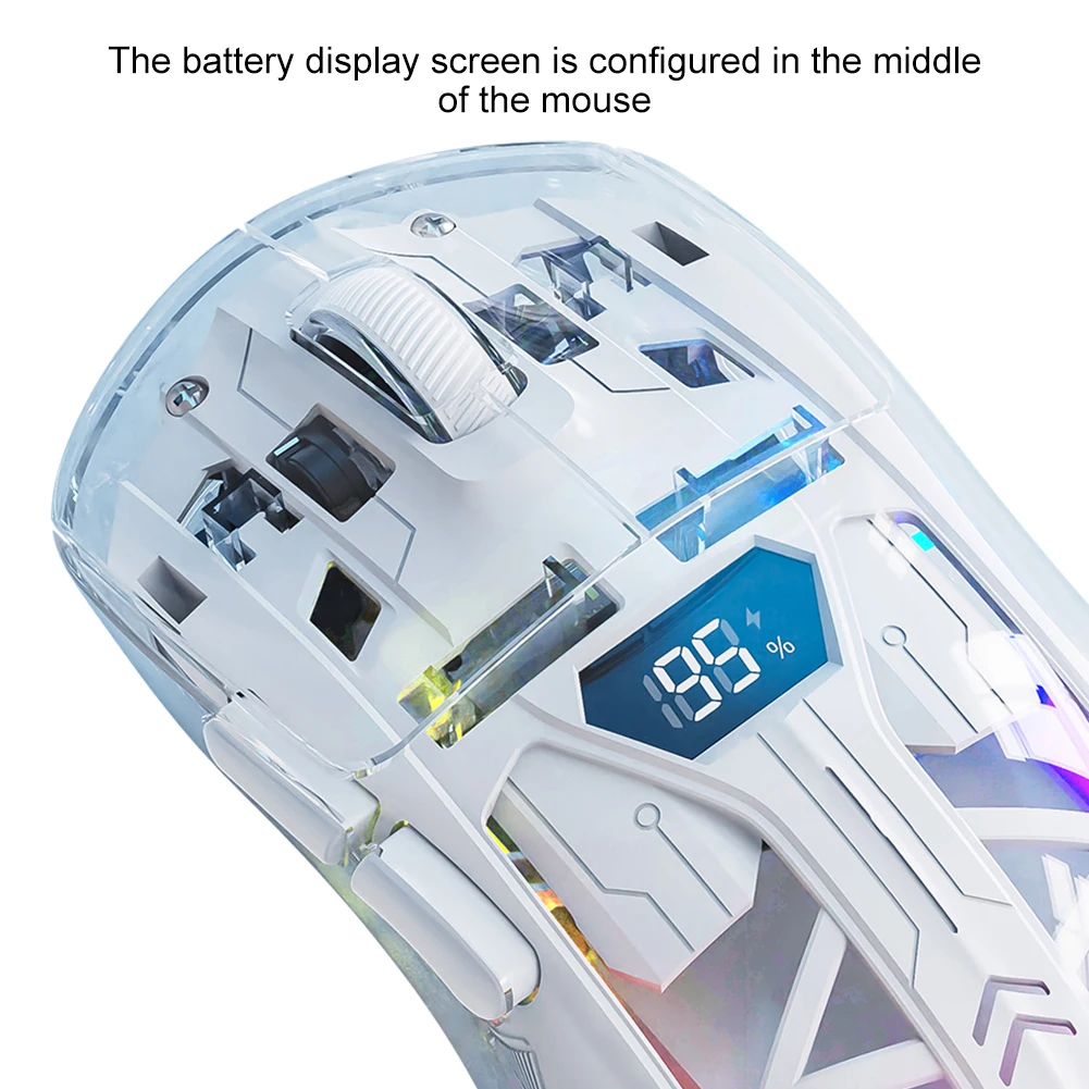 Bluetooth-совместимая мышь 2,4 ГГц + BT5.0, беспроводная игровая мышь, цифровой дисплей, подключение нескольких устройств для ноутбука/телефона/ПК/