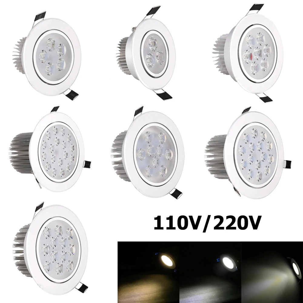 LED Downlight 5W 7W 9W 12W 18W Bedroom Downlights Luminaire Lamp Brightest For Living Room For Decor Bulbs Energy-saving 15w 3w