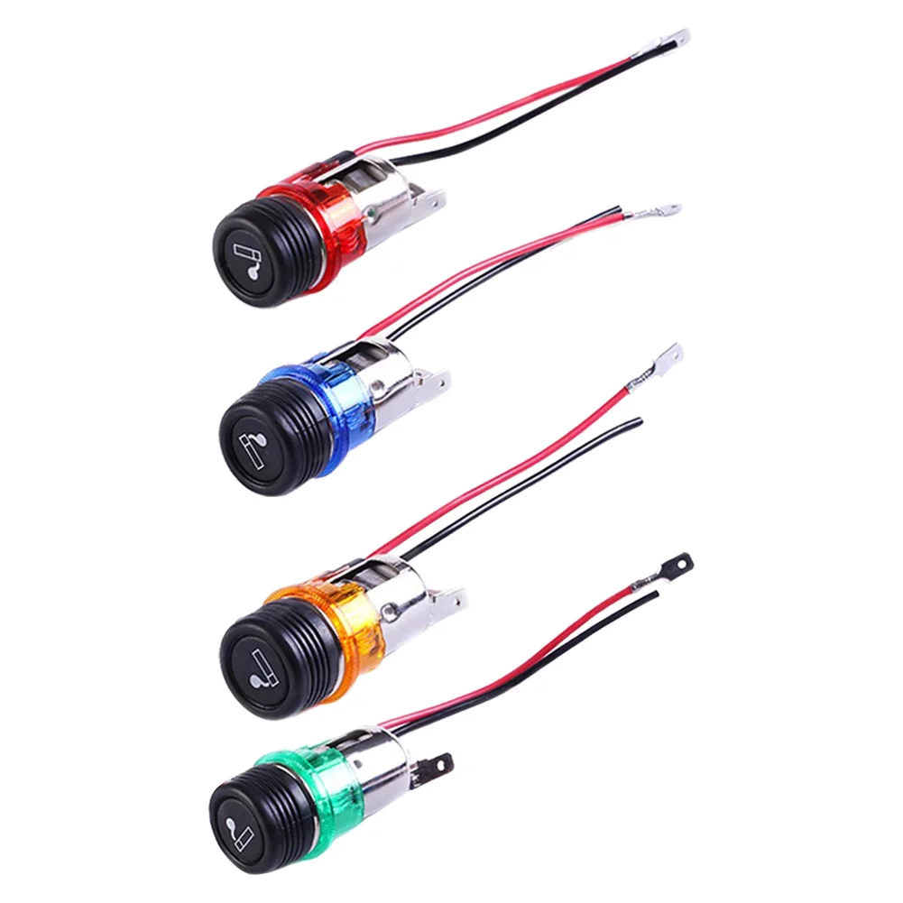 12V Power Innovative Design Lighter Socket Plug Cigarette Lighter with Lamp Wire Car Interior Power Outlet Plug Car Accessories