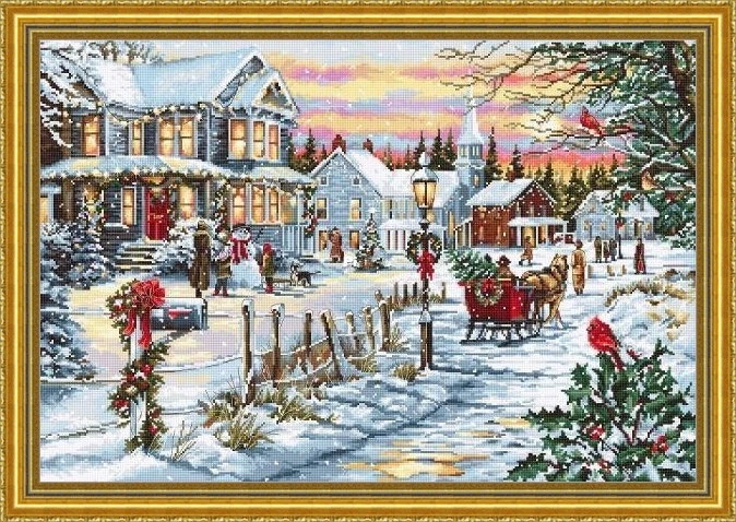 

Luca S B595 Christmas Eve 72-52 embroidery kits, cross stitch kits,cotton frabric DIY homefun embroidery