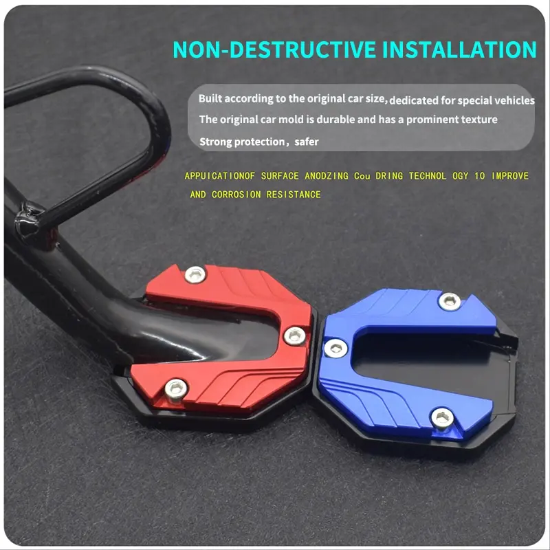 Aluminum Alloy Motorcycle Bike Kickstand Extender Foot Side Stand Extension Foot Pad Support Plate Motorbike Accessories D7YA