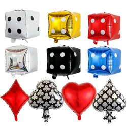 Disney Playing Card Theme Party Decoration Aluminum Film Balloon Square Peach Heart Plum Blossom Spade Dice Shape