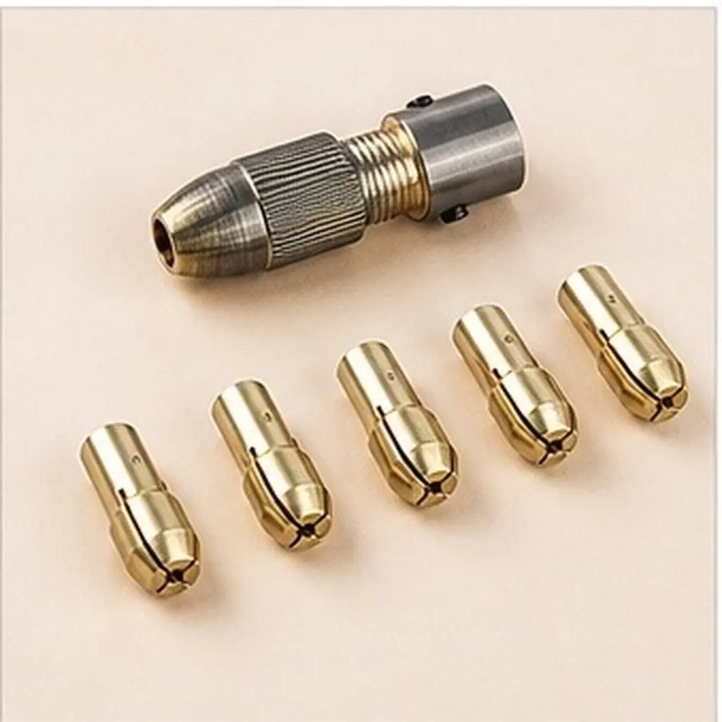 7Pcs Brass Rotary Tool Collet Set 0.5/1/1.5/2.5/3mm for Pin Vise & Rotary Tools
