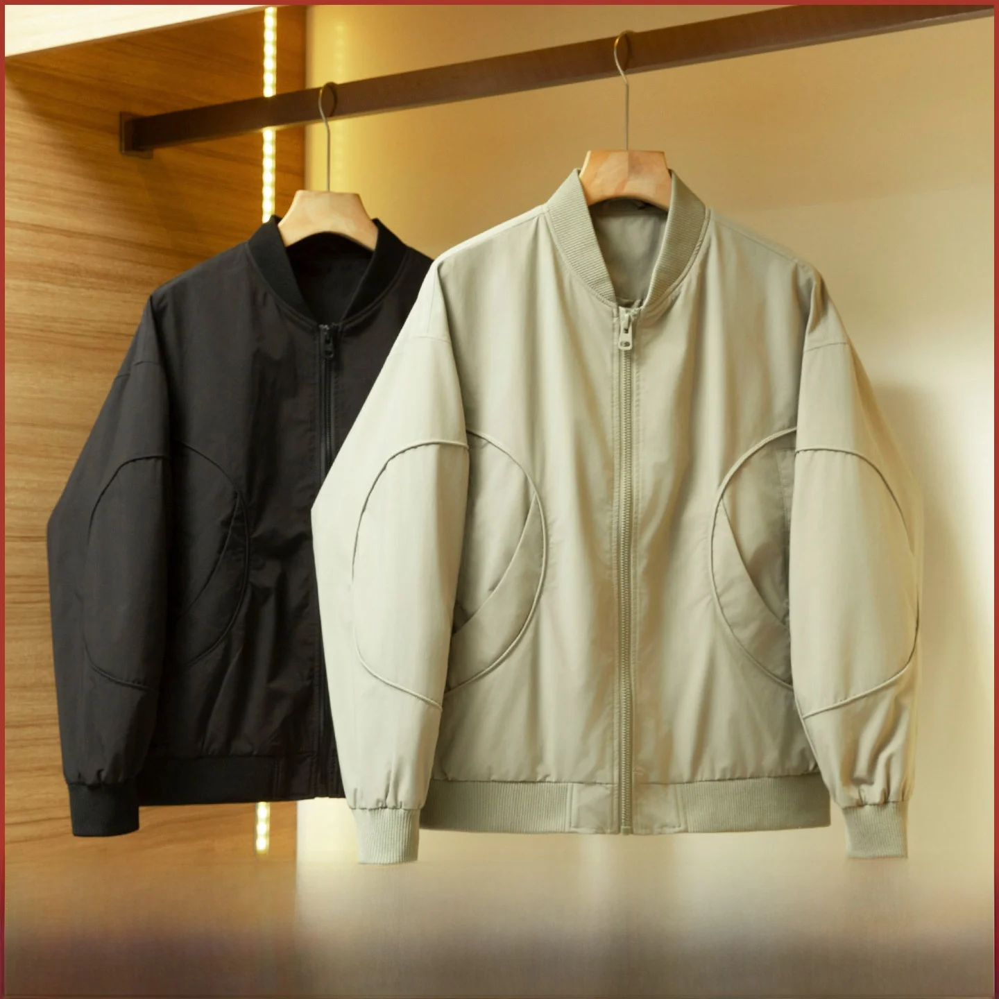 Men's Winter Thiened Cotton Jaet Baseball Collar Flight Cotton Coat Warmth Waterproof Windproof Polyester  Long Sve