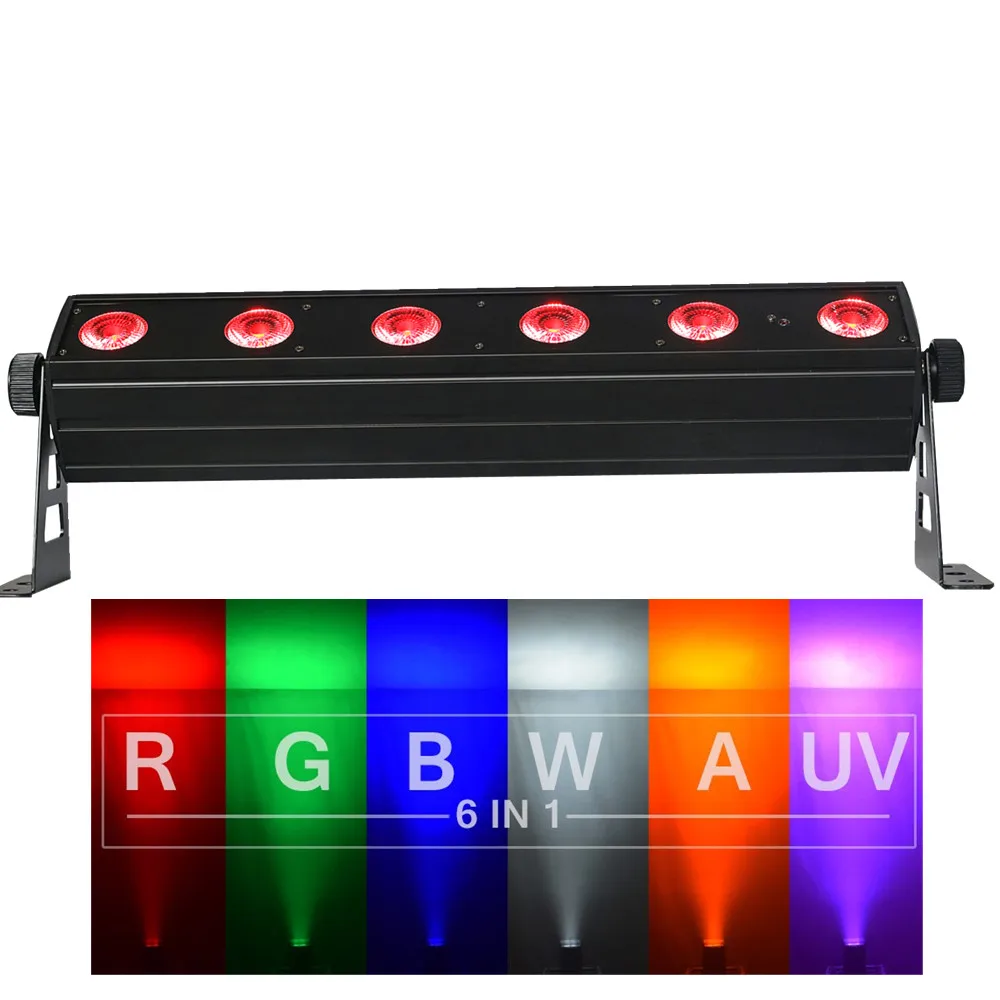 interior dmx par light sem fio alimentado por bateria 6x15w rgbwauv barra de lavadora de parede led 01