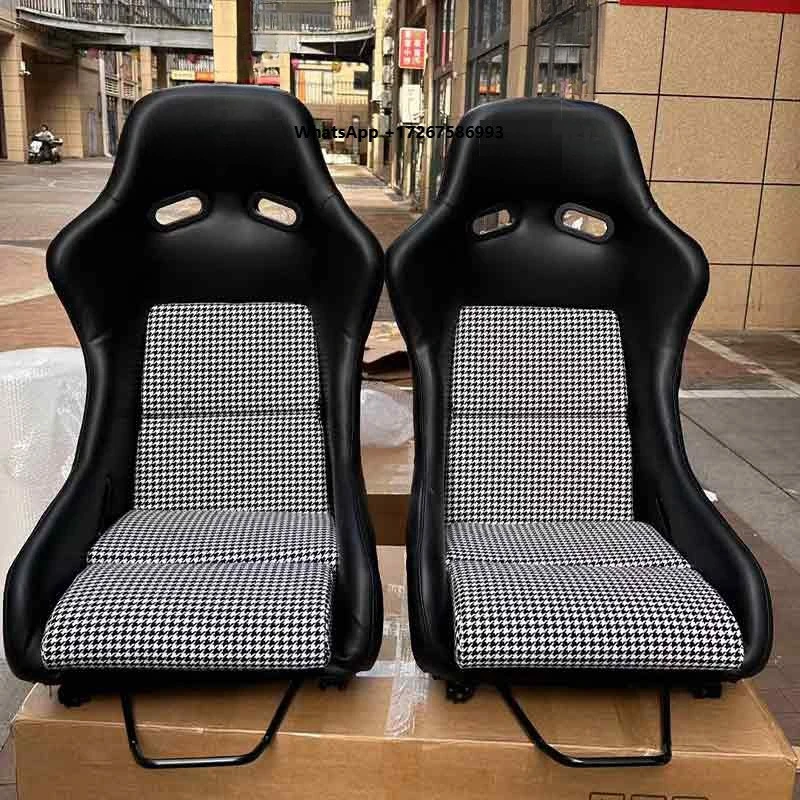 New Hot Selling Carbon Fiber Luxury Racing Car Seat Cushion with Unique Green Line Bucket Seats