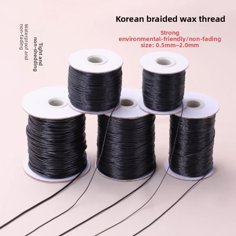 

1Roll 0.5-2.0MM 5M Black Korean Wax Cord Handmade Braided Wax Rope Bracelet Necklace Pendant Decoration DIY Jewelry Accessories