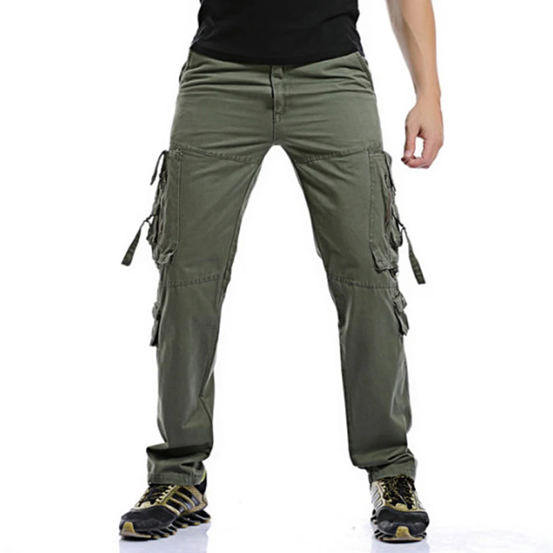 

Cargo Pants Men Casual Tooling Pants Solid Multi-Pockets Leisure Trousers Jogger Pants Ourdoor Working Wear