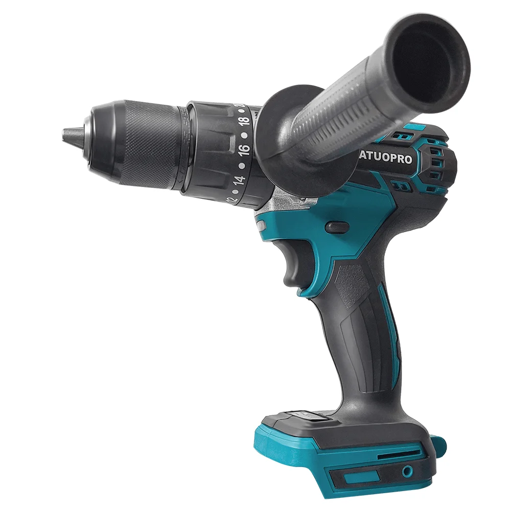 13mm Cordless Electric Impact Drill Brushless Handheld Drill Screwdriver 20+3 Torque Settings Power Tools Fit Makita 18V Battery