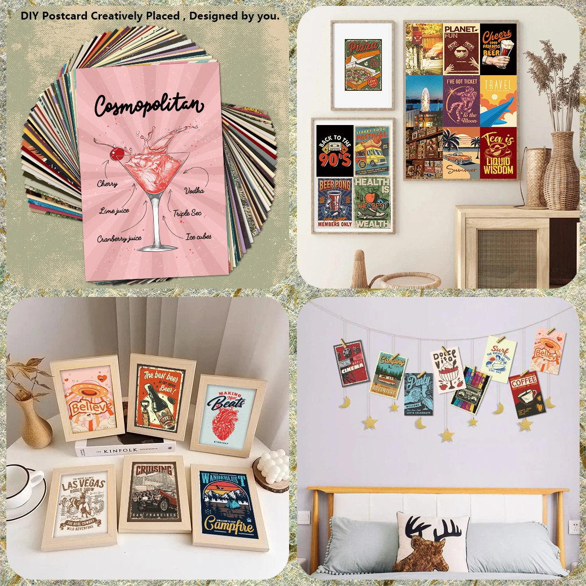 50pcs Vintage Wall Postcards W - Outdoor Camping Movies recension och pris
