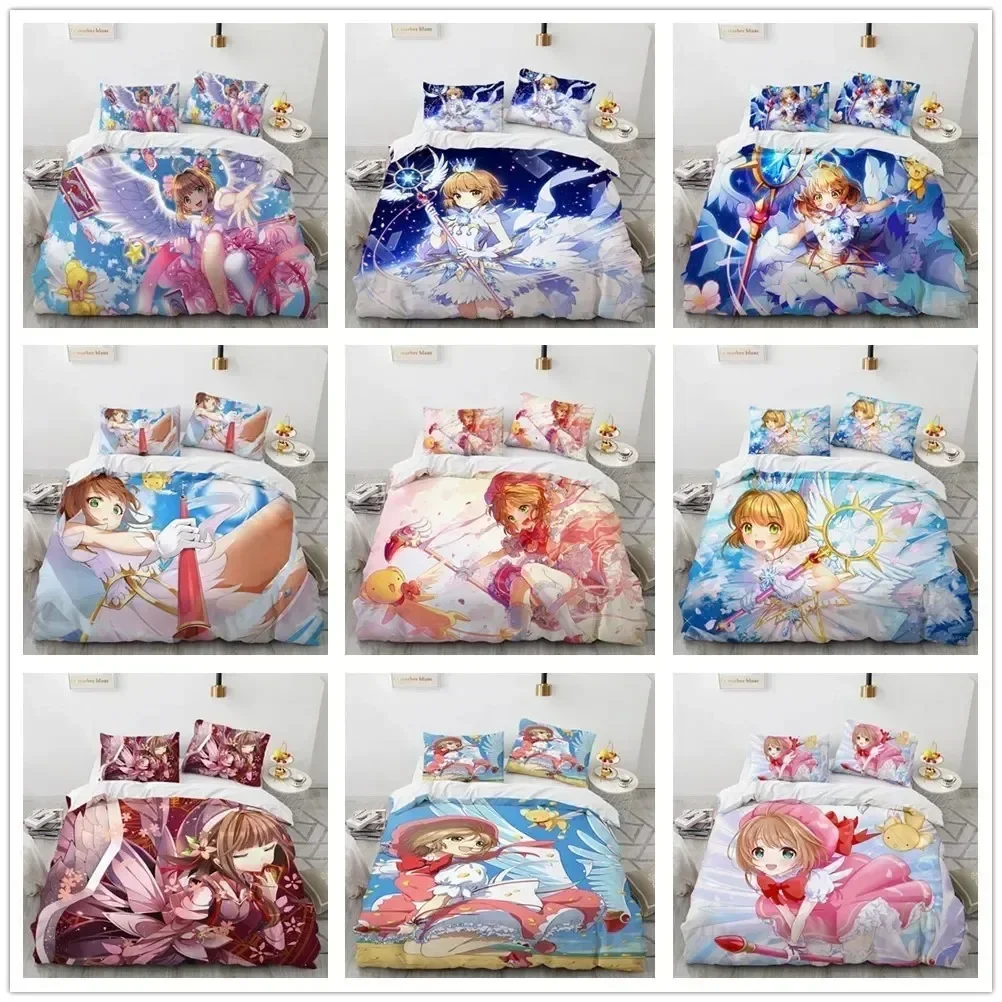 

Anime Cardcaptor Sakura Bedding Set Duvet Cover Bedroom Comforter Covers Single Twin King Size Quilt Cover Home Textile